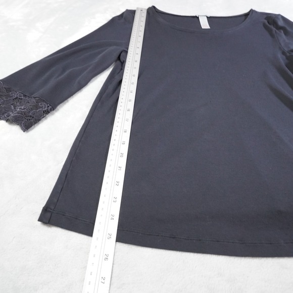 Hanro of Switzerland Womens Shirt Sz Small Black Lace Cotton Luxury Loungewear - Picture 5 of 15